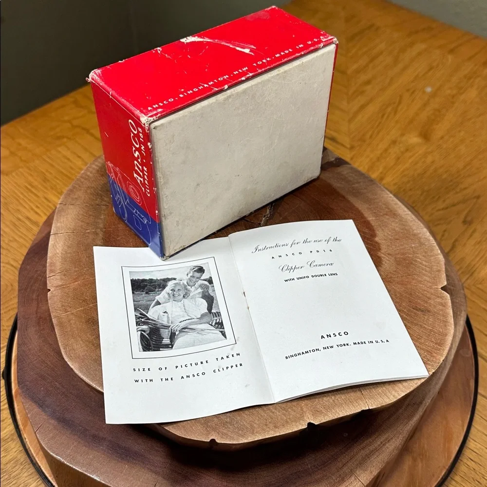 *RARE* ANSCO 1940s Clipper Camera + Original Box & Manual